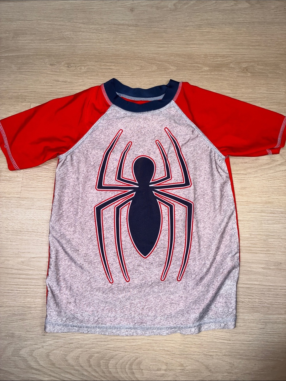 Marvel Boys Red & Gray Spider Raglan Tee